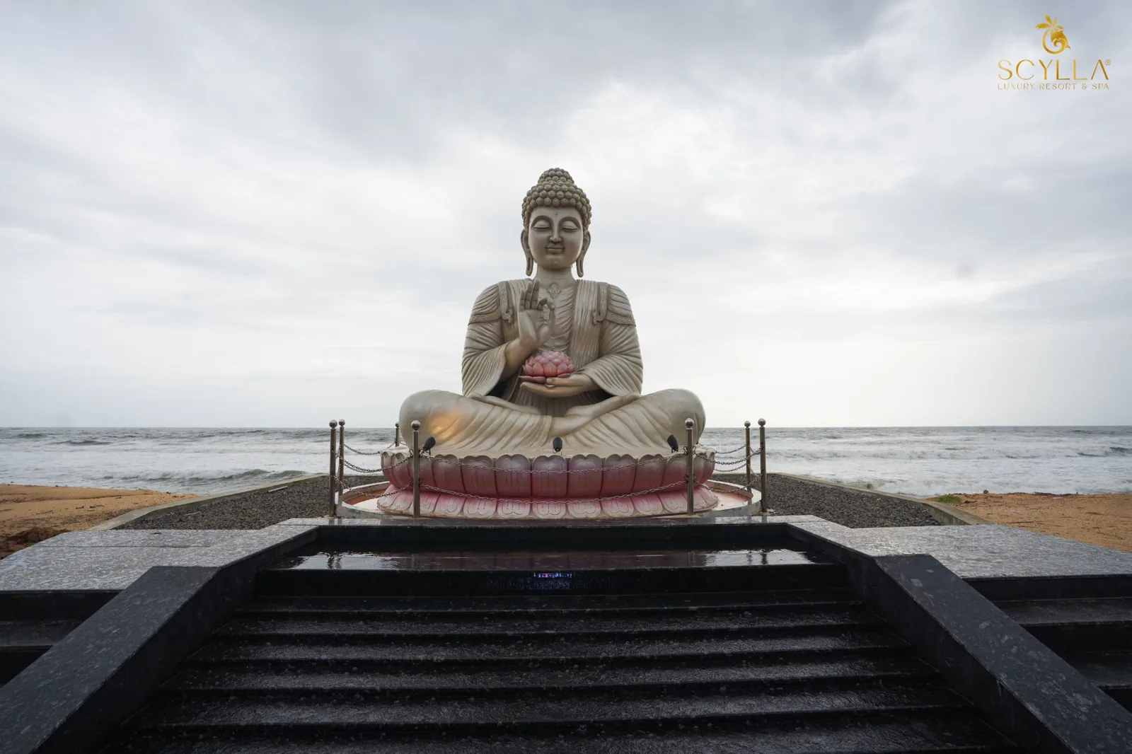 Peaceful beachfront wellness setting at Scylla Luxury Resort and Spa